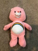 Care Bear Cheer Rainbow Tummy Pink Movie Soft Doll Plush Stuffed Animal Toy 13&quot; - £11.19 GBP