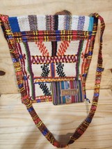 Vintage Side Tribal Hand-Knitted Tote Bag Handmade Multi Color Bag &amp; Wallet Nice - £17.17 GBP