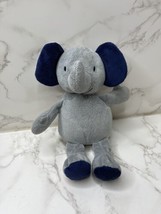 Just One You Navy Blue Gray Elephant Plush Soft Toy Lovey Stuffed Carters 9&#39;&#39; - £15.02 GBP