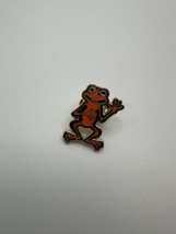 Vintage Enamel Orange Frog Lapel Collector Pin 2.5cm - $14.85