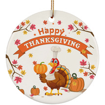 Thanksgiving Turkey Ornament Happy Giving Cute Turkey Chief With Ornaments Gift - £11.82 GBP
