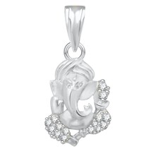 925 Sterling Silver Ganesha Ganpati Locket in Cubic Zircon God Pendant - £37.35 GBP