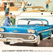 1958 Chevrolet Impala Advertisement Automobilia Turbo Thrust V8 Engine D... - $29.99