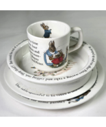 4pc Wedgwood Peter Rabbit Beatrix Potter Children&#39;s Cup Mug Bowl Made In... - €24,98 EUR