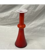 8&quot; Holmegaard Carnaby Per Lutken Denmark Hooped Glass Vase Red White Opa... - $276.72 CAD