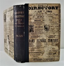 1863 antique BOSTON ma CITY DIRECTORY history genealogy ads occupation  - £138.16 GBP