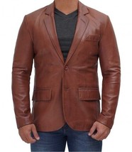 Business Party Brown Lambskin Handmade Formal Stylish 100% Leather Men B... - £94.92 GBP