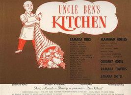 Uncle Ben&#39;s Kitchen Menu Ramada Inn Flamingo Sahara Coronet 1950&#39;s - $74.17