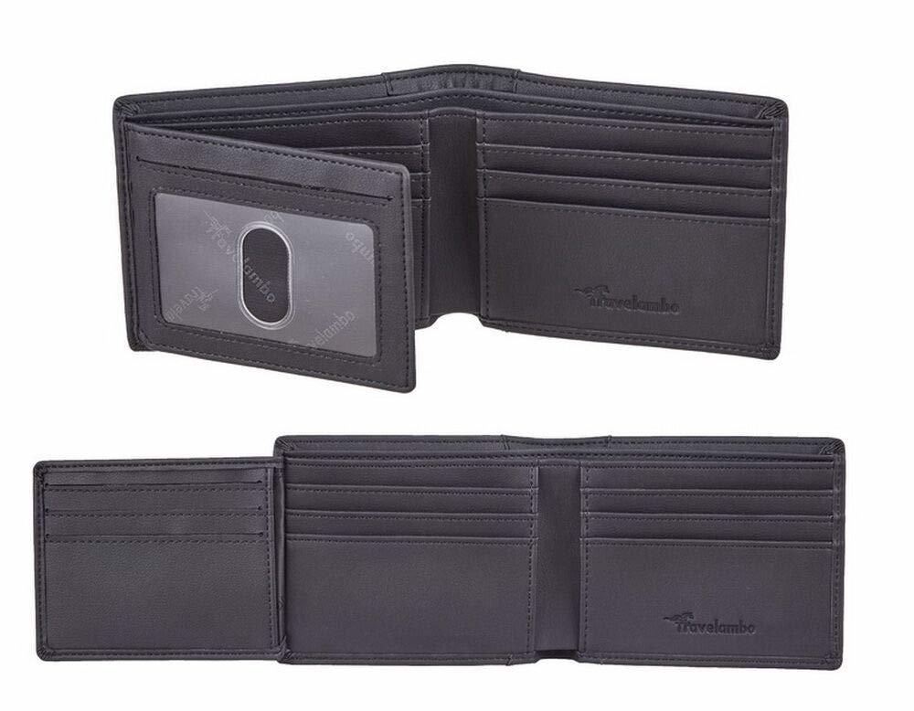 Travelambo Wallet for Men, Trifold Mens RFID Blocking Wallet, 12 Credit Card Ho