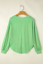 Blue Colorblock Striped Drop Shoulder Loose Top - $11.50