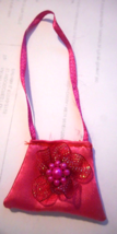 Barbie Mattel Pink w Tulle Beaded Flower Crossbody Bag Purse Accessories No Mark - £6.20 GBP
