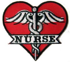 MEDICAL NURSE HEART ARM PATCH P9537 jacket 3" womens mens new nurses iro... - $6.75