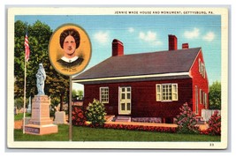 Jennie Wade Casa E Monumento Gettysburg Pennsylvania Pa Unp Lino Cartolina N24 - £2.63 GBP