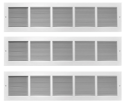 Baseboard Return Grille 6&quot; H X 30&quot; W 1-Way Steel Powder Coat White, TRUa... - $68.30
