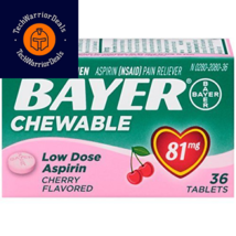 Aspirin Regimen Bayer, 81mg Chewable Tablets, 36 Count (Pack of 1), Cherry  - $13.92