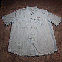Field &amp; Stream Shirt Adult XXL Blue Short Sleeve Button Up Casual Outdoors Men - £23.35 GBP