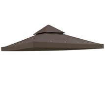 8X8&#39; Gazebo Top Canopy Replacement Cover 2 Tier Outdoor Patio Coffee - £73.53 GBP