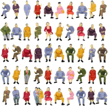 P4302 50Pcs All Seated Sitting Figures O Gauge 1/50 Scale Seated People Railway  - £16.93 GBP