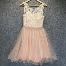 Cinderella Couture Peach Sleeveless Dress Formal Girl 16 Tulle Lace Sammie Hahn - £32.92 GBP