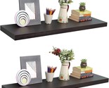 Espresso Wall Display Ledge Shelf Wide Panel 12 Inches Deep, 35 Point 43... - $111.97