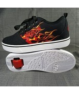 HEELYS Lo-Top Black Flame Lace Up Skater Roller Sneakers Size YOUTH 6 - NEW - $14.95