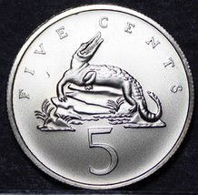 Jamaica 5 Cents, 1972 Matte Gem Unc~RARE~American Crocodile~7,982 Minted... - £4.78 GBP