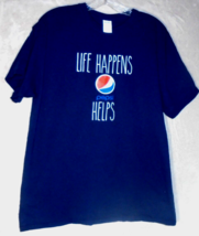Life Happens Pepsi Helps Mens Large L Tshirt Navy Blue Short Sleeve Tee ... - £8.43 GBP