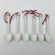Williams-Sonoma Snowman Set 6 Ceramic Ornament Hot Chocolate Stirring Spoons - £31.96 GBP