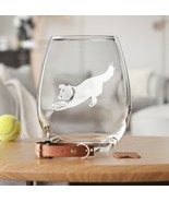 Border Collie Etched Glasses - Wine, Champagne, Pint Glasses, Shot Glass - $24.99+