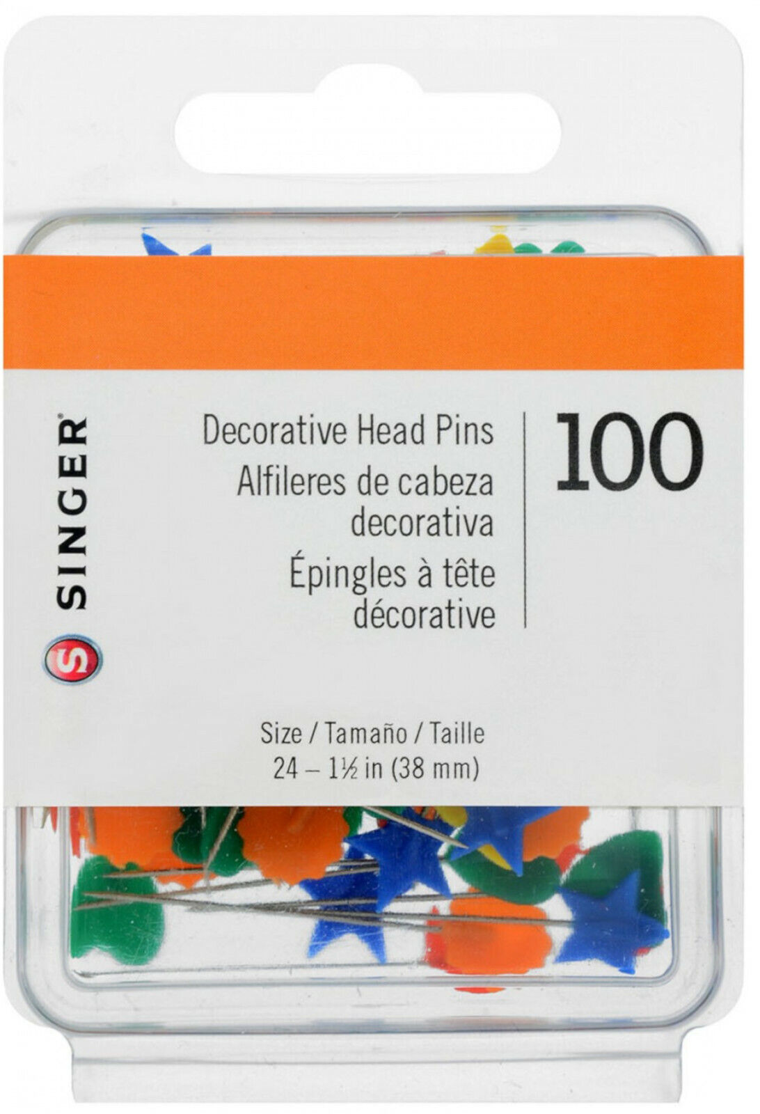 Singer Decorative Flat Head Pin Size 24 100ct - $6.95