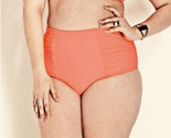Fluo Corail Taille Haute Ruché Bikini Bas Grande Taille 3X Nwt - £9.34 GBP