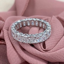 Completo Eternity Wedding Band Splendente Taglio Lab Cresciuta Diamante 14K Oro - £2,895.39 GBP+