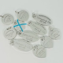 Vintage Return to Tiffany Heart Oval Round Tag Pendant Charm Mens Unisex - £86.13 GBP