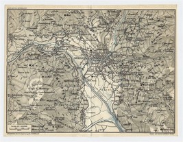 1927 Original Vintage Map Of Vicinity Of Meran Merano / South Tyrol / Italy - £16.82 GBP