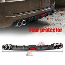 JDM Rear Lower Bumper Diffuser Lip W/Dual Exhaust For Honda Civic 2016-2... - £39.82 GBP