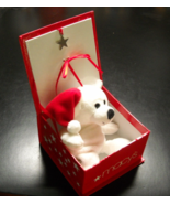 Christmas Bear Macy&#39;s Snuggie White Bear in a Box with Lid Magnetic Star... - £6.28 GBP