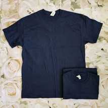 2 Pack Gildan Men&#39;s Ultra Cotton Crew Neck Short Sleeves T-Shirt Large L Navy - £10.35 GBP