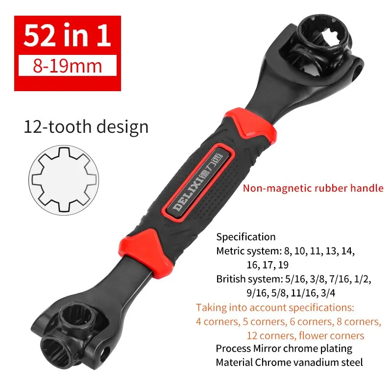8 in 1 Tools Socket Works Universal Ratchet Spline Bolts Sleeve Rotation Hand To - £44.22 GBP