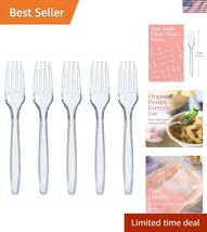 500 Clear Plastic Forks - Heavyweight Plastic Forks, Fancy Plastic Cutle... - $46.56