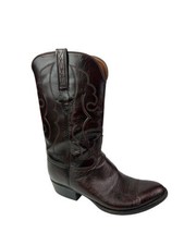 Lucchese Handmade Leather Cowboy Boots Western Boots Women’s Sz 10.5 Dark Cherry - £111.46 GBP