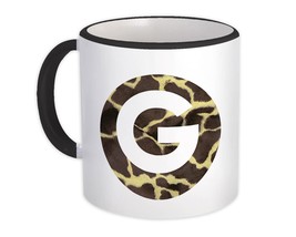 Monogram Letter G : Gift Mug Giraffe Letter Initial ABC Animal Circle - £12.86 GBP