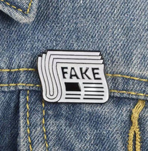 Fake News enamel pin humor adulting life cute brooch funny Clothing Accessory - £4.70 GBP