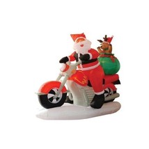 Christmas Inflatable Santa Claus Reindeer Motorcycle Bike Lights Yard Decoration - £96.53 GBP