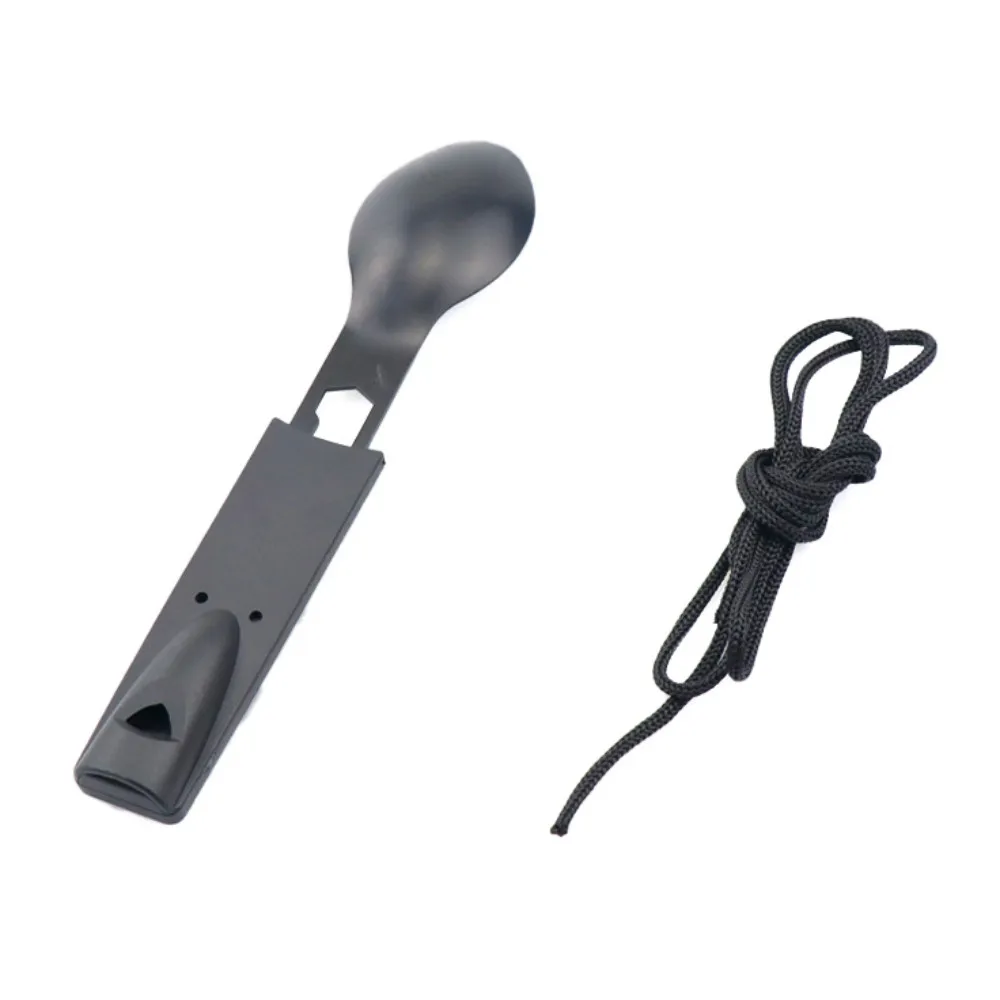 Multifunctional Spoon Fork Set Trek Whistle Tableware Utensil Outdoor Hi... - $30.86