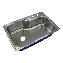 Transolid MTSO33229-3 Meridian 3-Hole Drop-in Single Bowl 16-Gauge Stainless - $179.19