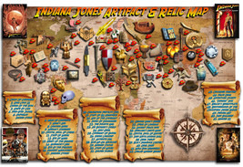 Indiana Jones Artifact and Relic Map &amp; Book, Full Color, Two Free Related Maps - £39.68 GBP