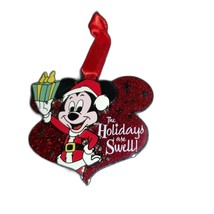 Disney Pin Ornament Glitter Holidays are Swell Mickey Mouse Santa Xmas 105755 - £9.19 GBP