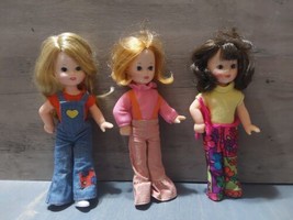 Vintage 1970&#39;s Garden Gals Dolls Kenner Set 3 Movable Arms Legs Original Outfits - £44.66 GBP