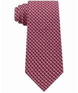 Michael Kors Men&#39;s Red Small Satin Grid Plaid Classic Slim Neck Tie Silk  - £15.92 GBP