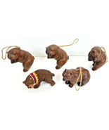 Brown Bear Ornaments Resin Bears Measuring 3 1/2&quot; to 4 1/4&quot; Set Of 5 - $259.71 MXN